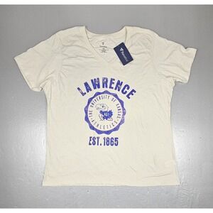 Fanatics Lawrence University of Kansas KU Jayhawks T-Shirt Womens 4XL Gray Vneck